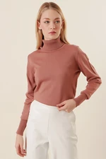 Bigdart 15747 Turtleneck Knitwear Sweater - Dried Rose