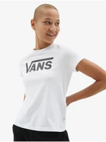 White Women's T-Shirt with Vans Flying V Crew - Women