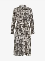 Cream-Black Women's Patterned Shirt Dress VILA Daca - Women