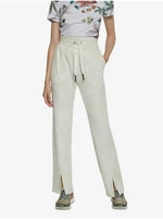 Desigual Pant Pintuck Camo Cream Sweatpants - Women