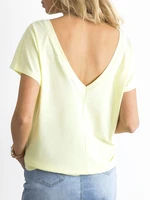 Light yellow T-shirt with back neckline