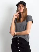 Dark grey melange square T-shirt