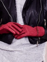 Warm warm gloves with bow and openwork