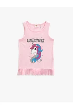 Koton Athlete Crew Neck Unicorn Printed Tassels