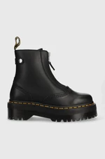 Kožené kotníkové boty Dr. Martens Jetta dámské, černá barva, na platformě, DM27656001