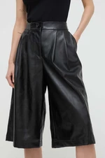 Kalhoty Armani Exchange dámské, černá barva, široké, high waist, 3DYP23 YN3QZ