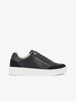 Čierne dámske kožené tenisky Tommy Hilfiger Seasonal Court Sneaker