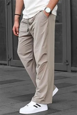 Madmext Beige Regular Fit Men's Parachute Pants 6504