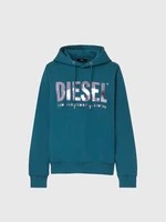 Diesel Sweatshirt - FANGHOODLOGO SWEATSHIRT blue-green