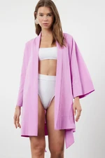 Trendyol Pink Belted Mini Woven 100% Cotton Kimono&Kaftan