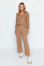 Trendyol Camel More Sustainable Soft Textured Knitwear Bottom-Top Set