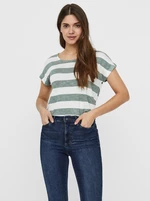 Green and white striped T-shirt VERO MODA Wide Stripe