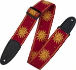 Levys MPJG-SUN-RED Print Series 2" Sun Design Jacquard Weave Guitar Strap Red