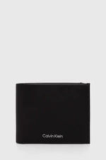Kožená peňaženka Calvin Klein pánska,čierna farba,K50K511381