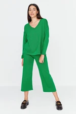 Trendyol Green Oversized Knitwear Top and Bottom Set