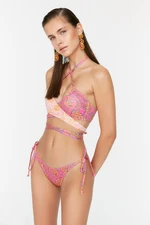 Trendyol Paisley Pattern Cross-tie Pile Regular Leg Bikini Set