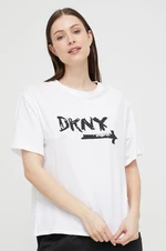 Pyžamové tričko Dkny biela farba