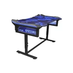 Herný stôl E-Blue 135x78,5 cm, RGB podsvícení, výškově nastavitelný, s podložkou pod myš (EGT004BKAA-IA) čierny/modrý herný stôl • dĺžka 135 cm • hĺbk