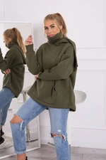 Insulated sweatshirt with zipper at back khaki