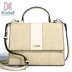 Kadell Scrub Leather Twill Design Handbag Clamshell Lady Messenger Bag Crossbody Bag