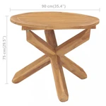 Zahradní jídelní stůl teak Dekorhome 90 cm