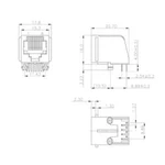 Zásuvka, vestavná horizontální encitech 3257-0012-03, RJ45 RJJU-88-143-E7V-012, černá, 1 ks