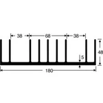 Chladič Fischer Elektronik, 180 x 48 x 100 mm, SK 53 100 SA, 0,65 kW