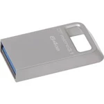 USB flash disk Kingston DataTraveler Micro 3.1 DTMC3/64GB, 64 GB, USB 3.2 Gen 1 (USB 3.0), stříbrná