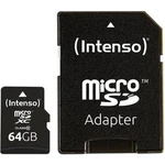 Paměťová karta microSDXC, 64 GB, Intenso High Performance, Class 10, vč. SD adaptéru