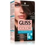 Schwarzkopf Gliss Color permanentní barva na vlasy odstín 4-0 Natural Dark Brown