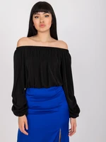 Black blouse of one size with wide Nineli sleeves