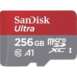 Paměťová karta microSDXC, 256 GB, SanDisk Ultra®, Class 10, UHS-I, výkonnostní standard A1, vč. softwaru Android, vč. SD adaptéru