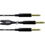 Y kabel Cordial CFY 1.5 VPP [1x jack zástrčka 6,3 mm - 2x jack zástrčka 6,3 mm], 1.50 m, černá