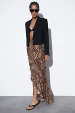 Trendyol Animal Patterned Maxi Ruffled Skirt