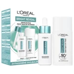 L'ORÉAL PARIS Bright Reveal denní anti-UV fluid SPF 50+, 50 ml + Bright Reveal sérum, proti tmavým skvrnám s niacinamidem, 30 ml