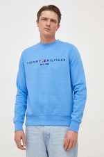 Mikina Tommy Hilfiger pánská, šedá barva, s aplikací, MW0MW11596