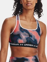 Under Armour Crossback Mid Print Sportovní podprsenka Růžová