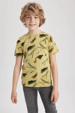 DEFACTO Chlapecké tričko s krátkým rukávem, pravidelný střih, kulatý výstřih, vzorované