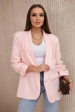 Elegant jacket with lapels light powder pink