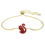 Swarovski Půvabný pozlacený náramek s labutí Iconic Swan 5656841