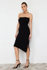 Trendyol Black Midi Knitwear Strapless Premium Yarn/Special Yarn Knitwear Dress