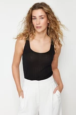 Trendyol Black Silvery Thread Knitwear Blouse