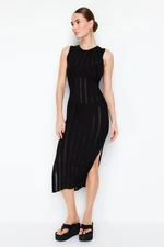 Trendyol Black Maxi Knitwear Unlined Openwork/ Perforated Dress