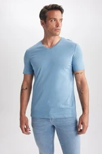 DEFACTO Slim Fit V-Neck Basic 100% Cotton T-Shirt