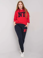 Red and navy blue set with trousers