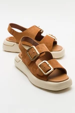 LuviShoes FURIS Women's Sandals with Tan and Suede Genuine Leather.