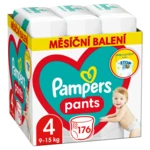 Pampers Pants vel. 4 Monthly Pack 9-15 kg plenkové kalhotky 176 ks