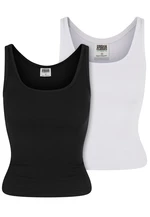 Women's Organic Basic Tank Top 2 Pack - Black + White