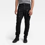 G-STAR Nohavice - Zip pkt 3D skinny cargo čierne