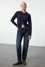 Trendyol Midnight Blue Normal Waist Straight Jeans